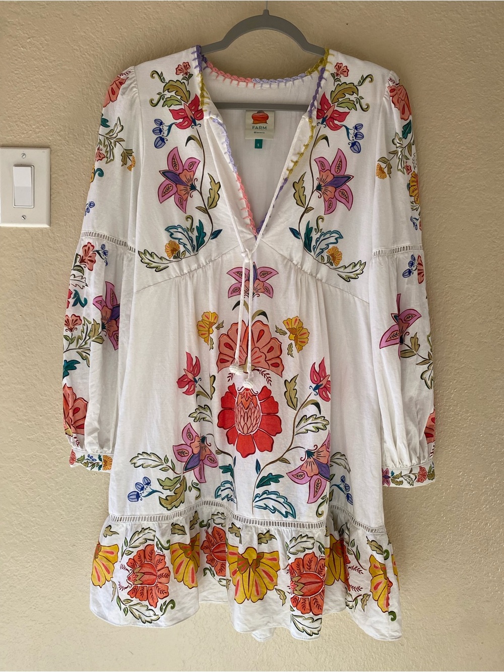 Farm Rio Floral Vibrant Multicolor Mini Dress